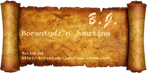 Borostyán Jusztina névjegykártya